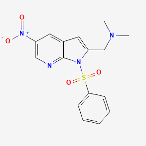 1H-Pyrrolo[2,3-b]pyridine-2-methanamine, N,N-dimethyl-5-nitro-1-(phenylsulfonyl)-
