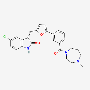 5-Chloro-3-((5-(3-(4-methyl-1,4-diazepane-1-carbonyl)phenyl)furan-2-yl)methylene)indolin-2-one
