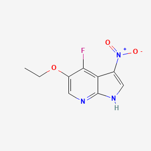 molecular formula C9H8FN3O3 B8770504 5-ethoxy-4-fluoro-3-nitro-1H-pyrrolo[2,3-b]pyridine 