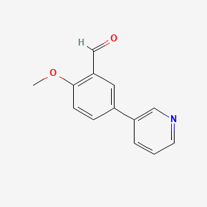 molecular formula C13H11NO2 B8770511 2-Methoxy-5-(pyridin-3-yl)benzaldehyde 