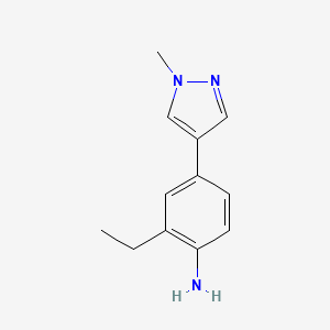 molecular formula C12H15N3 B8770514 2-Ethyl-4-(1-methyl-1H-pyrazol-4-yl)aniline 