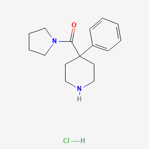 molecular formula C16H23ClN2O B8770527 1-((4-Phenyl-4-piperidyl)carbonyl)pyrrolidine monohydrochloride CAS No. 83929-36-6
