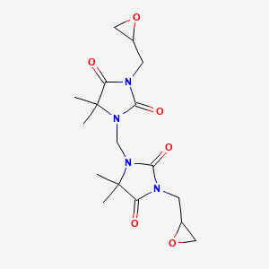 molecular formula C17H24N4O6 B8770529 1,1'-Methylene-bis[3-glycidyl-5,5-dimethylhydantoin] 