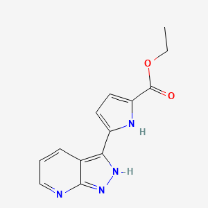 molecular formula C13H12N4O2 B8770531 Ethyl 5-(1H-pyrazolo[3,4-b]pyridin-3-yl)-1H-pyrrole-2-carboxylate 