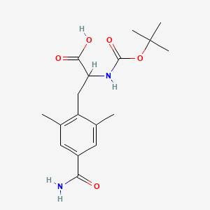 molecular formula C17H24N2O5 B8770546 2-tert-Butoxycarbonylamino-3-(4-carbamoyl-2,6-dimethyl-phenyl)-propionic acid 