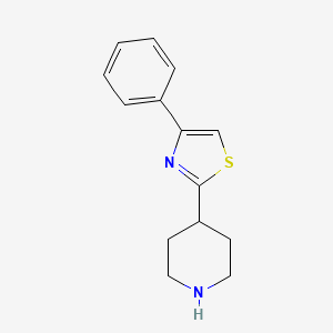 molecular formula C14H16N2S B8770667 4-Phenyl-2-(piperidin-4-yl)thiazole 