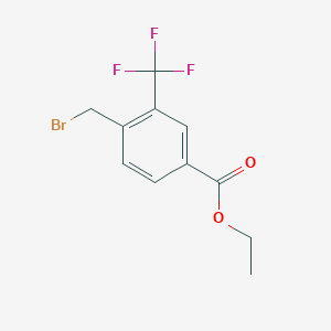 molecular formula C11H10BrF3O2 B8770881 Ethyl 4-(bromomethyl)-3-(trifluoromethyl)benzoate 
