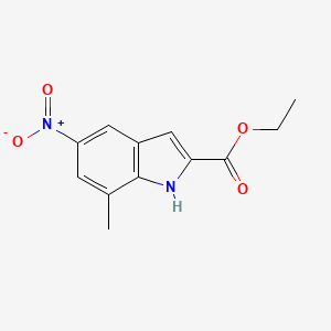 molecular formula C12H12N2O4 B8770948 ethyl 7-methyl-5-nitro-1H-indole-2-carboxylate 