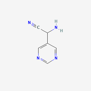 molecular formula C6H6N4 B8770990 2-Amino-2-(pyrimidin-5-yl)acetonitrile CAS No. 287472-25-7