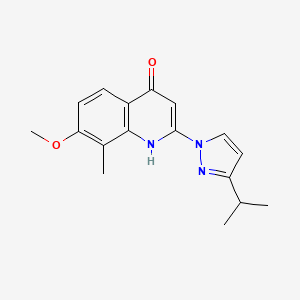 4-Hydroxy-7-methoxy-8-methyl-2-(3-isopropyl-pyrazol-1-yl)-quinoline