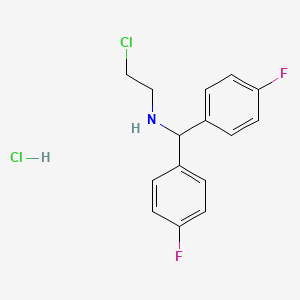 molecular formula C15H15Cl2F2N B8771059 N-(2-Chloroethyl)-4-fluoro-alpha-(4-fluorophenyl)benzylamine hydrochloride CAS No. 67240-89-5