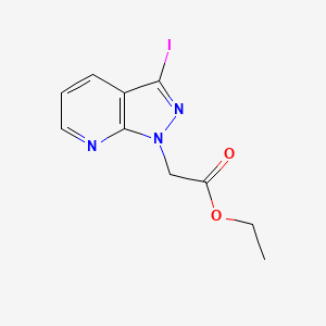 molecular formula C10H10IN3O2 B8771065 Ethyl (3-iodo-1H-pyrazolo[3,4-b]pyridin-1-yl)acetate CAS No. 918485-20-8