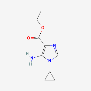 molecular formula C9H13N3O2 B8771089 Ethyl 5-amino-1-cyclopropyl-1H-imidazole-4-carboxylate 