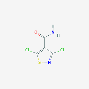 molecular formula C4H2Cl2N2OS B8771255 3,5-Dichloro-1,2-thiazole-4-carboxamide CAS No. 3925-01-7