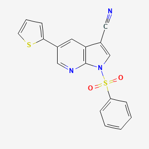 1H-Pyrrolo[2,3-b]pyridine-3-carbonitrile, 1-(phenylsulfonyl)-5-(2-thienyl)-