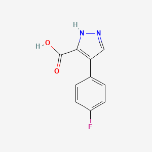 molecular formula C10H7FN2O2 B8771368 4-(4-Fluorophenyl)-1H-pyrazole-3-carboxylic acid 