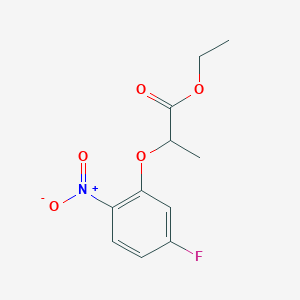 molecular formula C11H12FNO5 B8771405 Ethyl 2-(5-fluoro-2-nitrophenoxy)propanoate CAS No. 77207-00-2