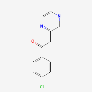molecular formula C12H9ClN2O B8771655 4'-Chloro-2-(2-pyrazinyl)-acetophenone CAS No. 83227-49-0