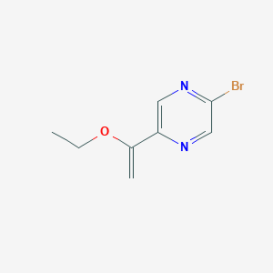 molecular formula C8H9BrN2O B8771771 2-bromo-5-(1-ethoxyethenyl)pyrazine 