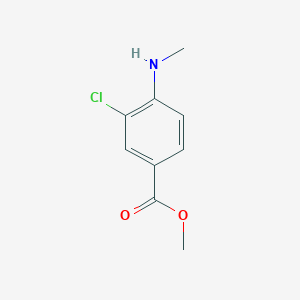 molecular formula C9H10ClNO2 B8771868 Methyl 3-chloro-4-(methylamino)benzoate 