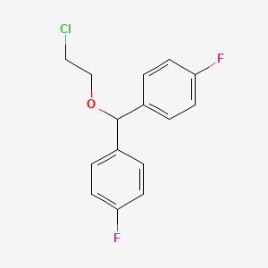 molecular formula C15H13ClF2O B8772121 1-[Bis(4-fluorophenyl)methoxy]-2-chloroethane CAS No. 50366-31-9