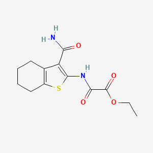 molecular formula C13H16N2O4S B8772207 ETHYL 2-{[3-(AMINOCARBONYL)-4,5,6,7-TETRAHYDRO-1-BENZOTHIOPHEN-2-YL]AMINO}-2-OXOACETATE 