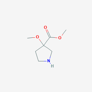 molecular formula C7H13NO3 B8772440 Methyl 3-methoxypyrrolidine-3-carboxylate 