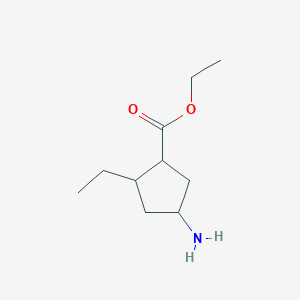 molecular formula C10H19NO2 B8772548 Ethyl 4-amino-2-ethylcyclopentanecarboxylate 