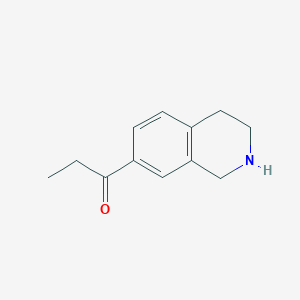 molecular formula C12H15NO B8772613 1-(1,2,3,4-Tetrahydroisoquinolin-7-yl)propan-1-one 