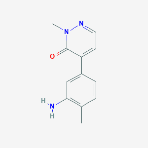 molecular formula C12H13N3O B8772618 4-(3-Amino-4-methylphenyl)-2-methylpyridazin-3(2H)-one 