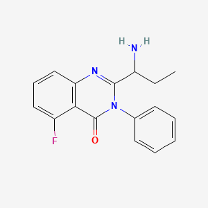 2-(1-Aminopropyl)-5-fluoro-3-phenylquinazolin-4(3H)-one