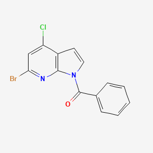 molecular formula C14H8BrClN2O B8772659 (6-Bromo-4-chloro-pyrrolo[2,3-b]pyridin-1-yl)-phenyl-methanone 