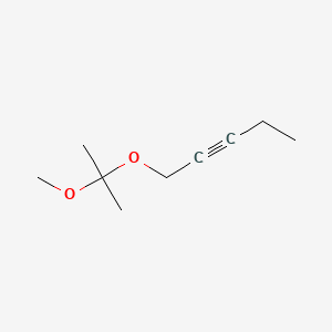 molecular formula C9H16O2 B8772734 1-(1-Methoxyisopropoxy)pent-2-yne CAS No. 84282-45-1