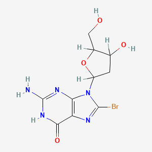 molecular formula C10H12BrN5O4 B8772998 2-amino-8-bromo-9-((2R,4S,5R)-4-hydroxy-5-(hydroxymethyl)tetrahydrofuran-2-yl)-1,9-dihydro-6H-purin-6-one 