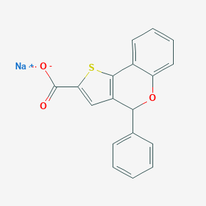 molecular formula C18H11NaO3S B008773 4H-4-Phenylthieno-(3,2-C)-(1)-benzopyran-2-carboxylate CAS No. 105799-78-8
