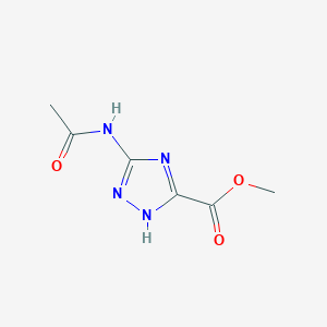 molecular formula C6H8N4O3 B8773010 methyl 3-acetamido-1H-1,2,4-triazole-5-carboxylate 