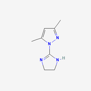 molecular formula C8H12N4 B8773032 1-(4,5-dihydro-1H-imidazol-2-yl)-3,5-dimethyl-1H-pyrazole 