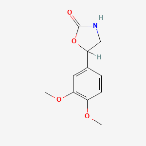 molecular formula C11H13NO4 B8773053 5-(3,4-Dimethoxyphenyl)-2-oxazolidinone CAS No. 66892-82-8