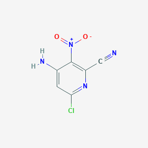 molecular formula C6H3ClN4O2 B8773560 4-Amino-6-chloro-3-nitropyridine-2-carbonitrile 