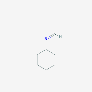 molecular formula C8H15N B8773595 Cyclohexanamine, N-ethylidene- CAS No. 1193-93-7