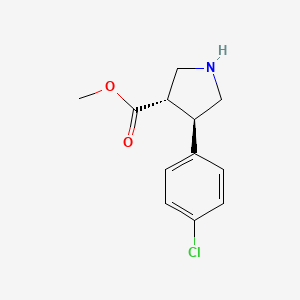molecular formula C12H14ClNO2 B8773625 methyl (3S,4R)-4-(4-chlorophenyl)pyrrolidine-3-carboxylate 