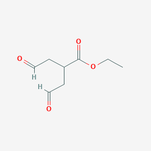 molecular formula C8H12O4 B8774175 Ethyl 4-oxo-2-(2-oxoethyl)butanoate 
