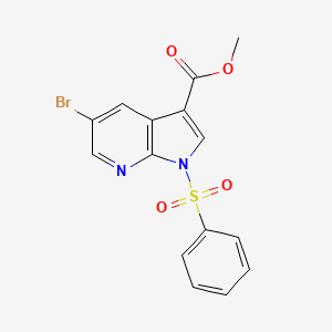 1H-Pyrrolo[2,3-b]pyridine-3-carboxylic acid, 5-bromo-1-(phenylsulfonyl)-, methyl ester
