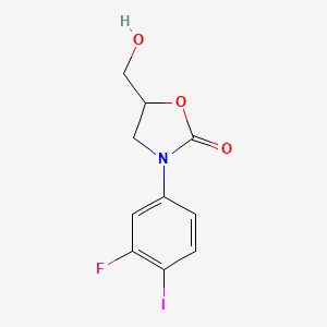 molecular formula C10H9FINO3 B8774232 (r)-3-(3-fluoro-4-iodophenyl)-5-(hydroxymethyl)oxazolidin-2-one 
