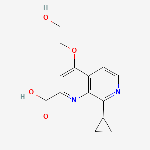 molecular formula C14H14N2O4 B8774339 8-cyclopropyl-4-(2-hydroxyethoxy)-1,7-Naphthyridine-2-carboxylic acid CAS No. 921760-83-0