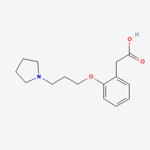 molecular formula C15H21NO3 B8774383 2-(2-(3-(Pyrrolidin-1-yl)propoxy)phenyl)acetic acid CAS No. 146402-83-7
