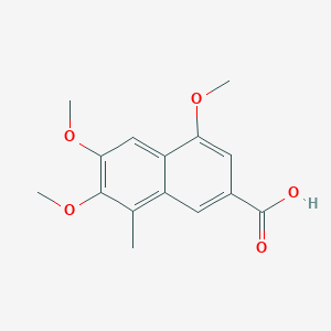 molecular formula C15H16O5 B8774412 2-Naphthalenecarboxylic acid, 4,6,7-trimethoxy-8-methyl- 