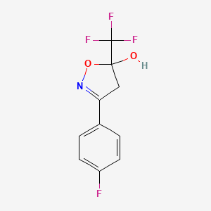 3-(4-Fluoro-phenyl)-5-trifluoromethyl-4,5-dihydro-isoxazol-5-ol