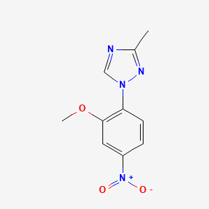 molecular formula C10H10N4O3 B8774500 1-(2-methoxy-4-nitrophenyl)-3-methyl-1H-1,2,4-triazole 
