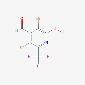 molecular formula C8H4Br2F3NO2 B8774547 3,5-Dibromo-2-methoxy-6-(trifluoromethyl)pyridine-4-carbaldehyde CAS No. 741737-02-0